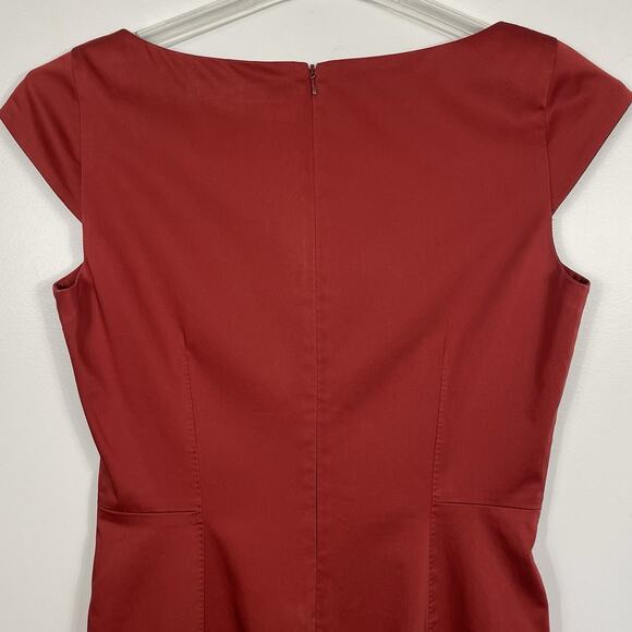 Max Mara Sheath Dress Size 8 Burnt Orange Quiet Luxury Career Party Wedding - Picture 6 of 9